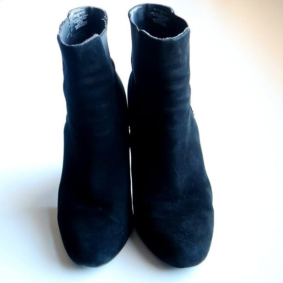 Steve Madden Effect Black Suede Leather Almond Toe Pull-on Ankle Boots Booties 7 - Picture 12 of 16